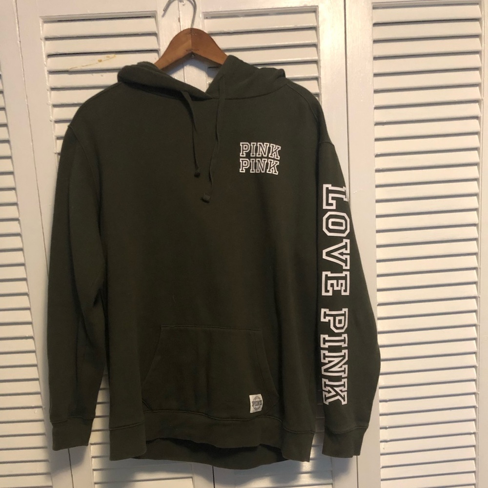 Victoria Secret Pink-Pink-Pink Hoodie. Green. Size S.